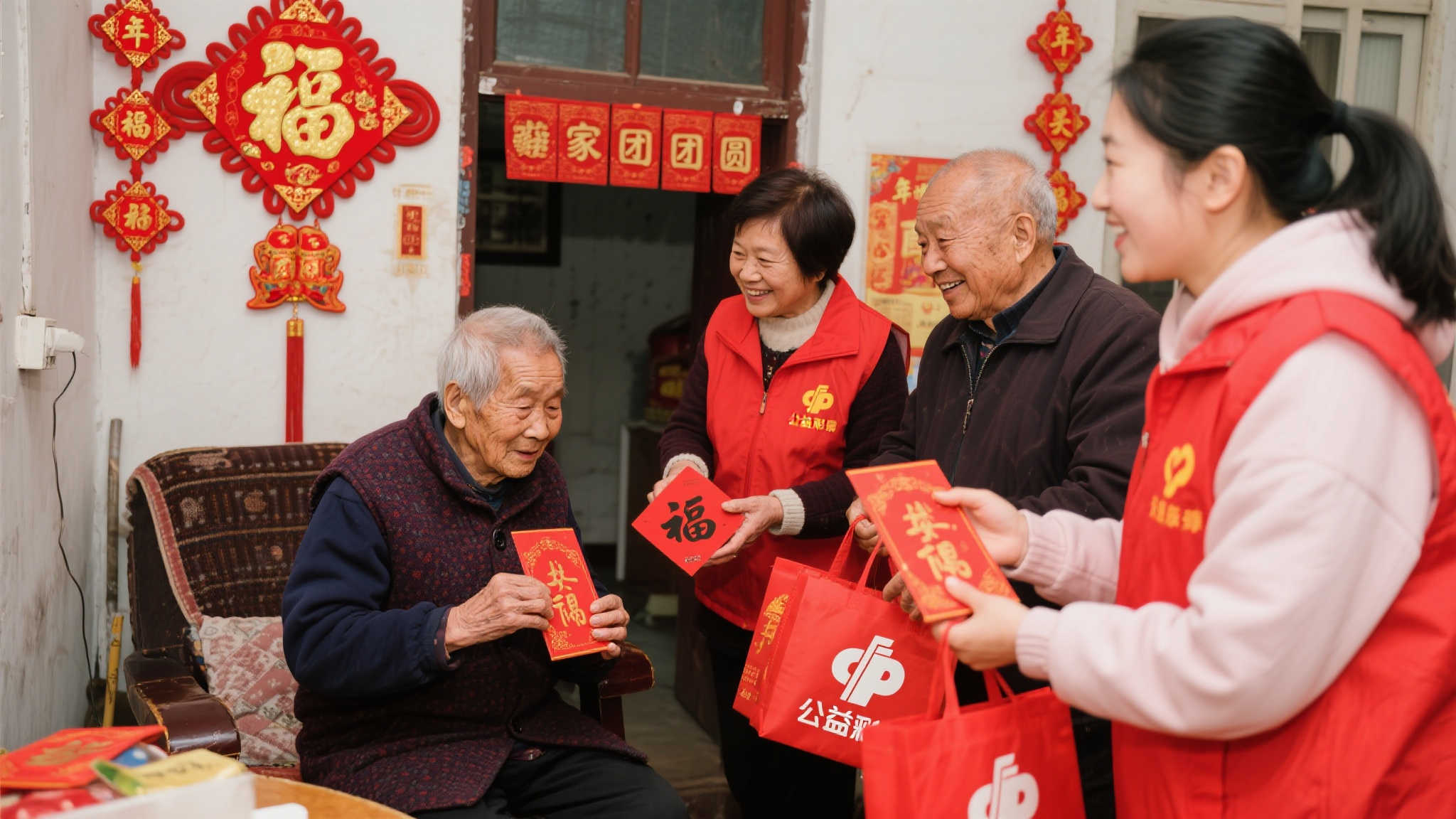 爱心相伴,公益福彩暖冬送温情给老人 爱心相伴,公益福彩暖冬送温情给老人